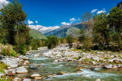 Beas River in Kullu Valley, Himachal Pradesh, India