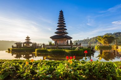 Famous Bratan Temple on the lake, Bali, Indonesia