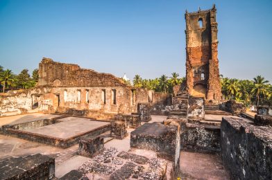 Ruins of St. Augustine Convent, UNESCO World Heritage Site in Old Goa, Goa, India